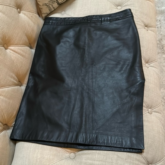 Armani Collezioni leather skirt black size 10 - Picture 1 of 8